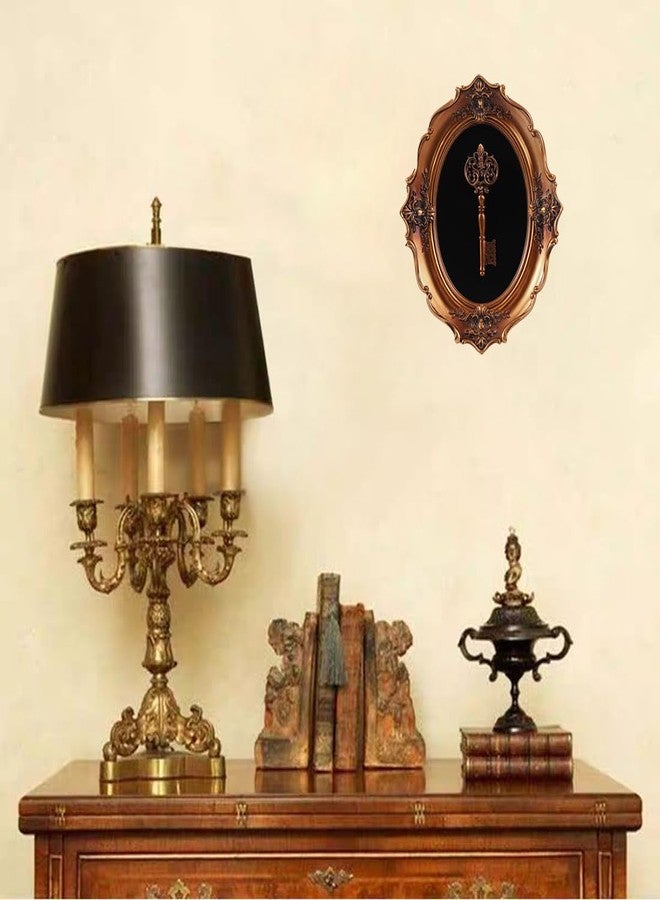 SIKOO Vintage Wall Sculptures Antique Wall Art Hand Painted Wall Hanging Decoration With Embossed Skeleton Key Design Antique Pediment Gothic Wall Statue Skeleton Key Home Ornament Gallery,Bronze - Image 4